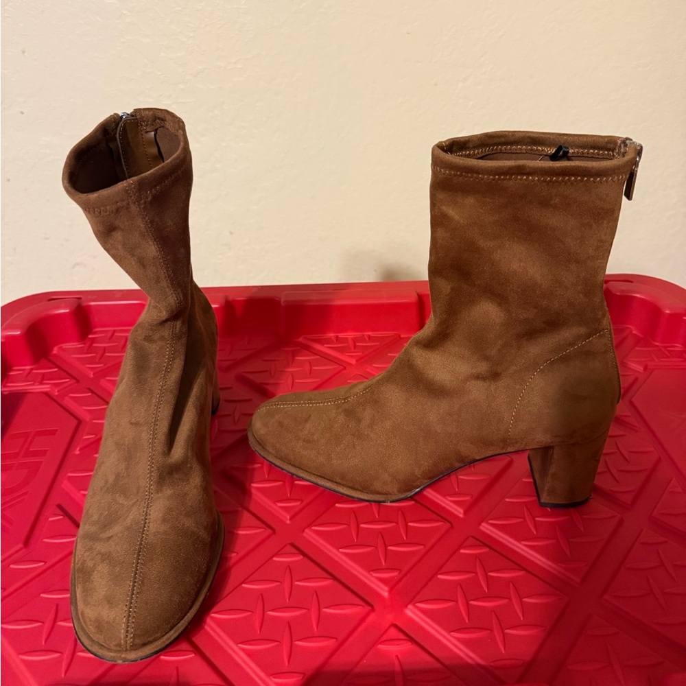 H&M Tan Suede Ankle Boots